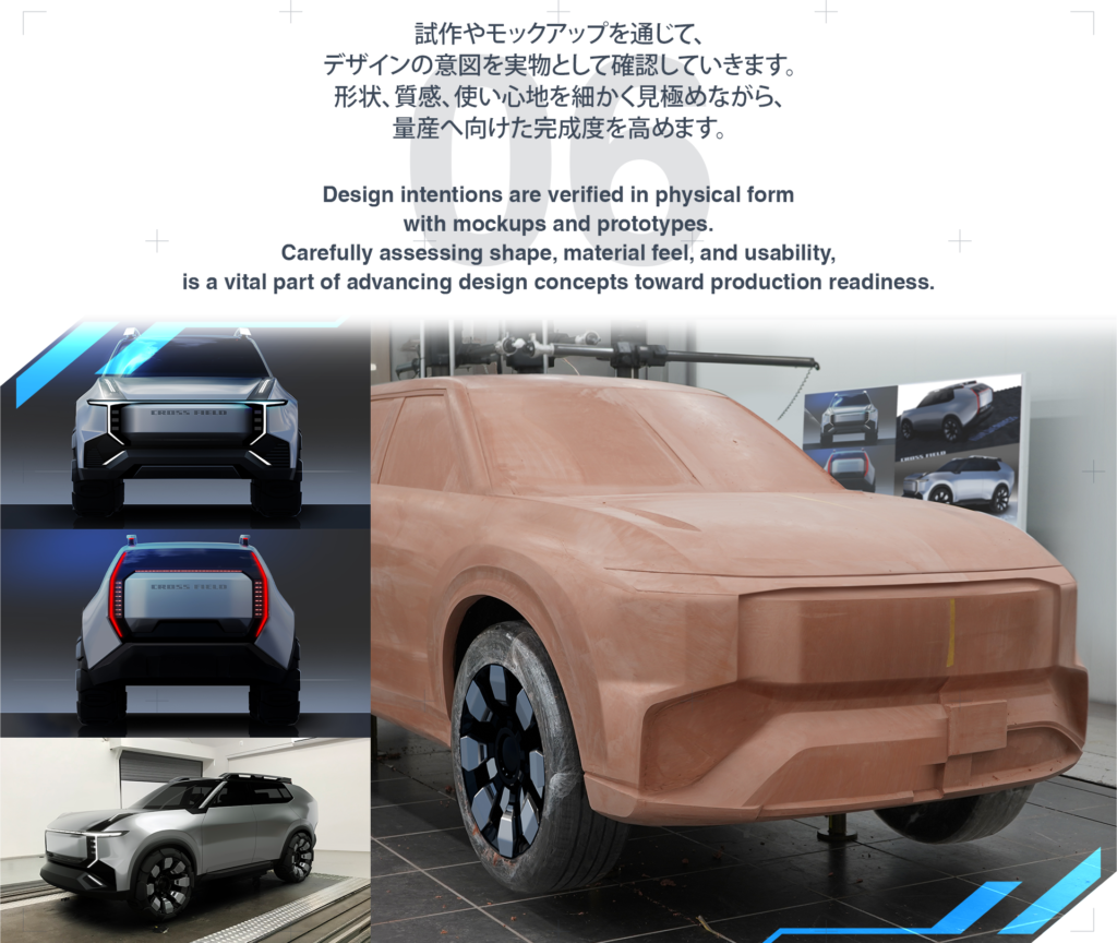 モックアップと試作による形状・質感・使用性検証を紹介するグラフィック